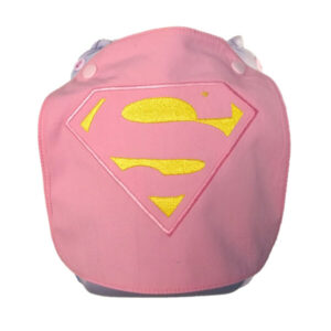 pañal bordado con accesorio bc. supergirl.